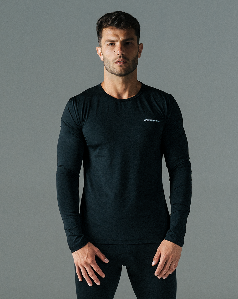Blusa Segunda Pele Lithium Thermo Masculina - Preta - Galapagos Outdoor