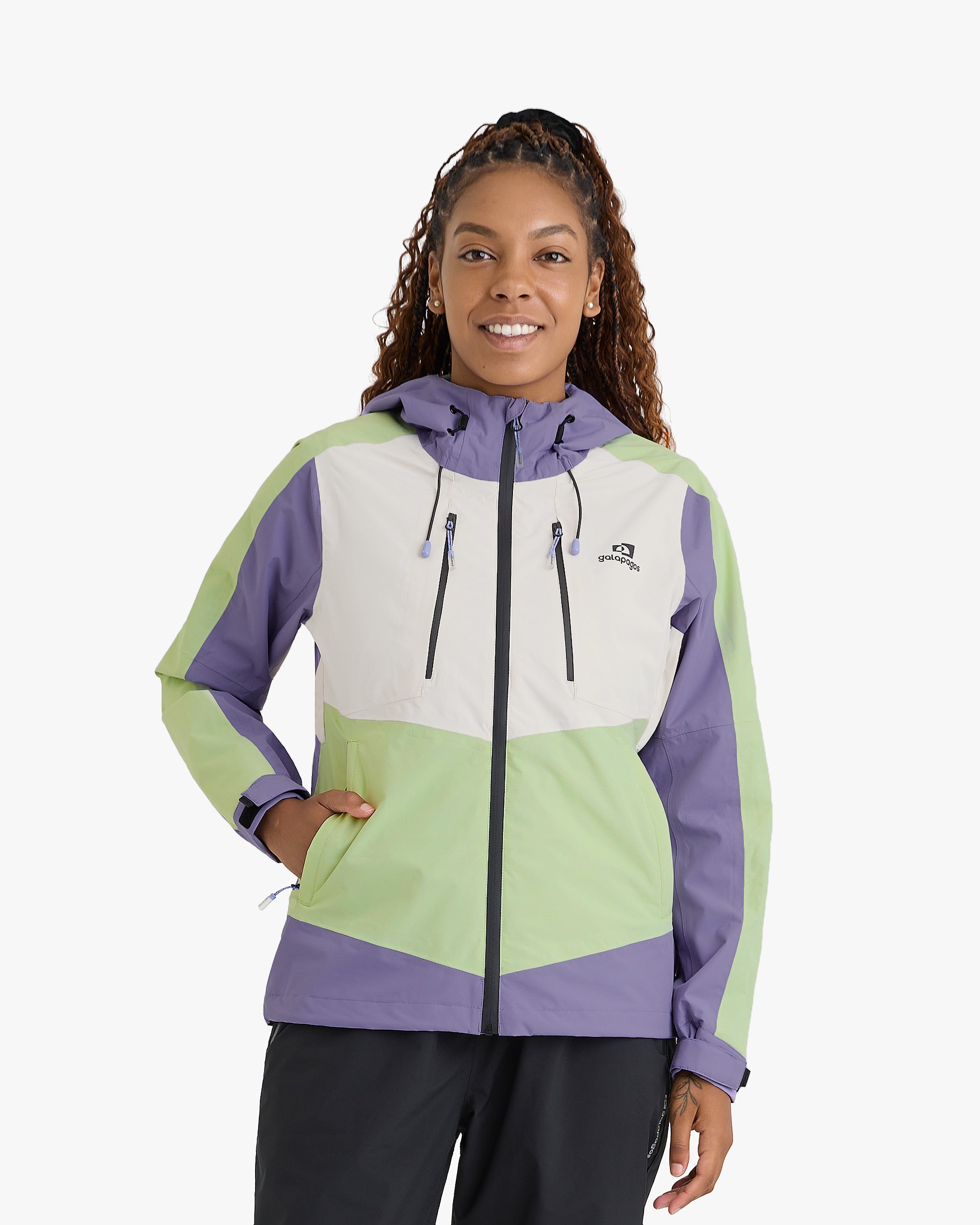 Jaqueta Impermeável Darwin Evolution 2.0 Feminina - Lavanda e Verde