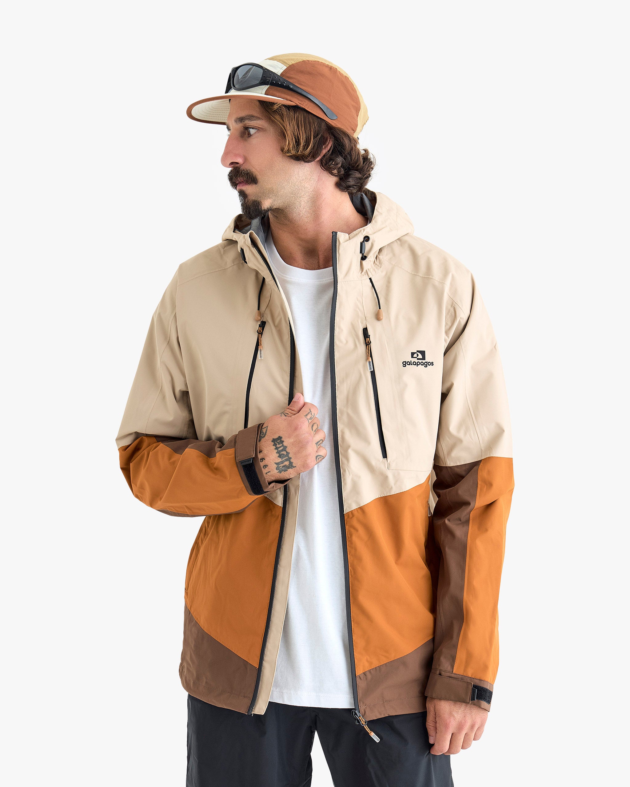 Jaqueta Impermeável Darwin Evolution Masculina - Cáqui e Ocre