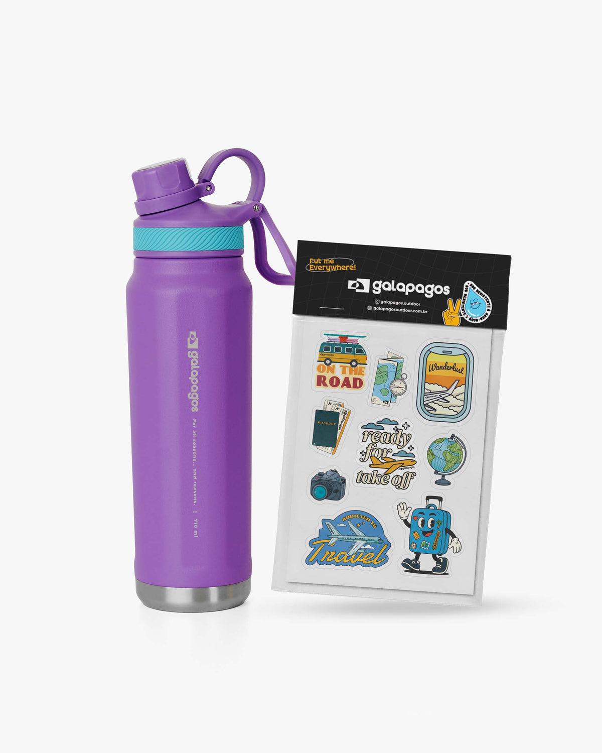 Kit Garrafa Cascade + Pack de Adesivos