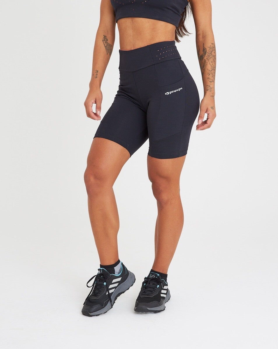 Bermuda Ciclista Eco Gaia - Preto e Laranja Neon