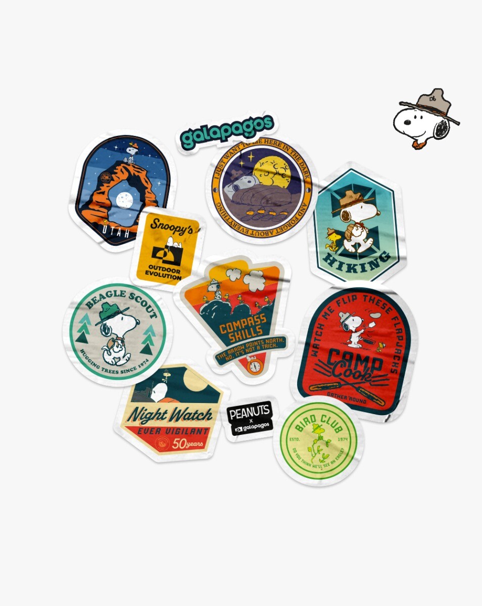 Pack de Adesivos Snoopy Hiking