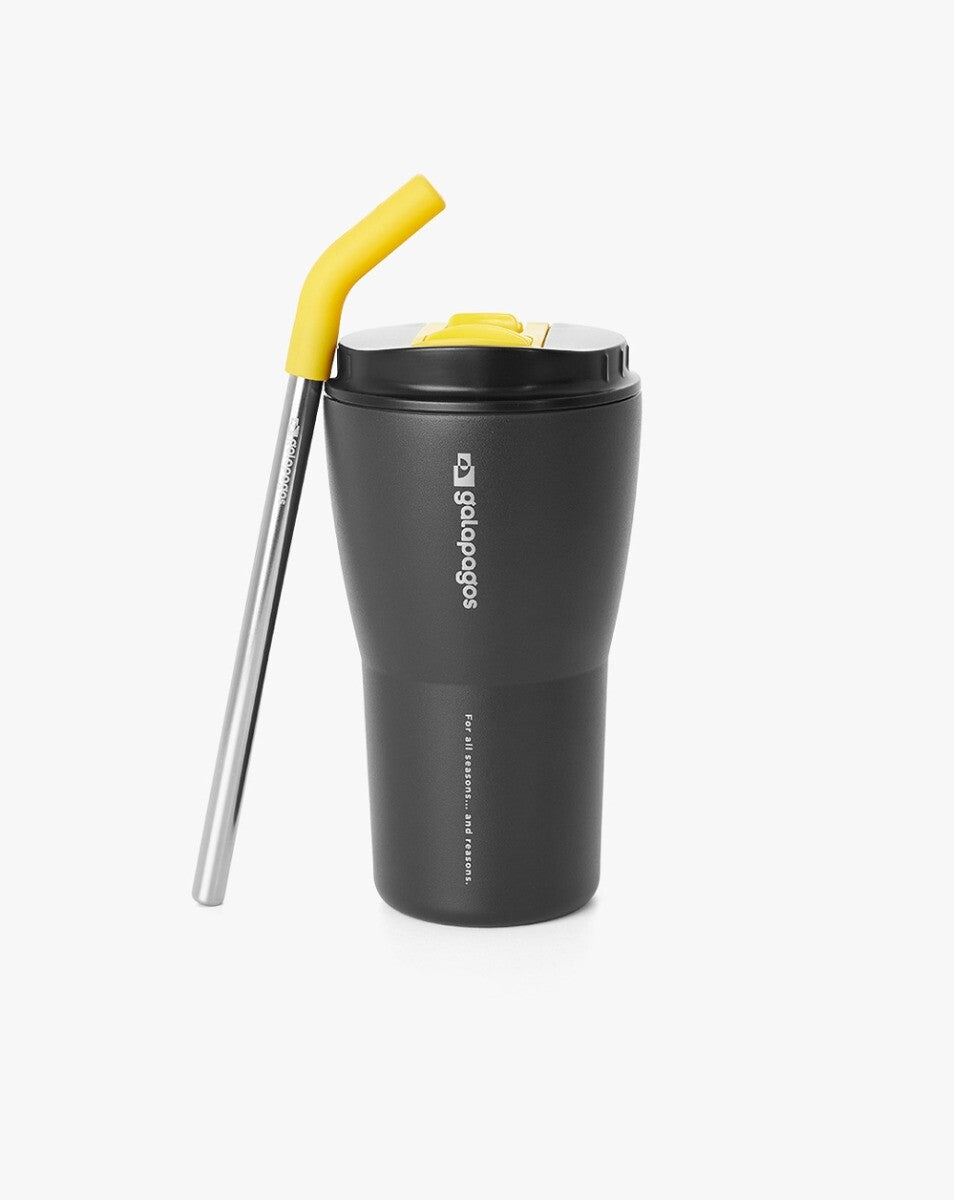 Copo Térmico Tumbler Hurricane 413ml - Preto e Amarelo