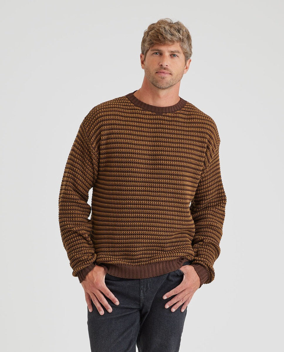 Blusão Tricot Altitude - Marrom e Ocre