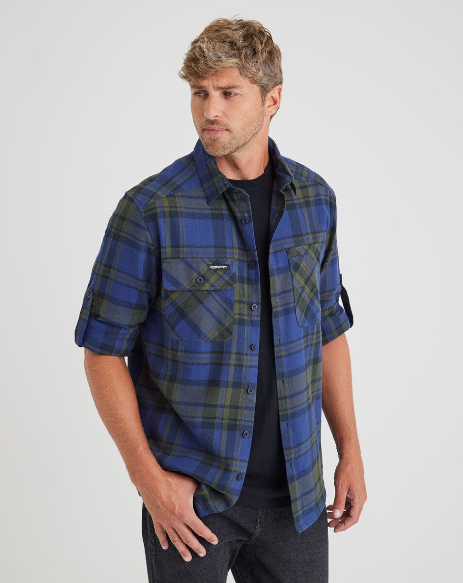 Camisa Flanela Midweight Farmer Xadrez - Azul Marinho