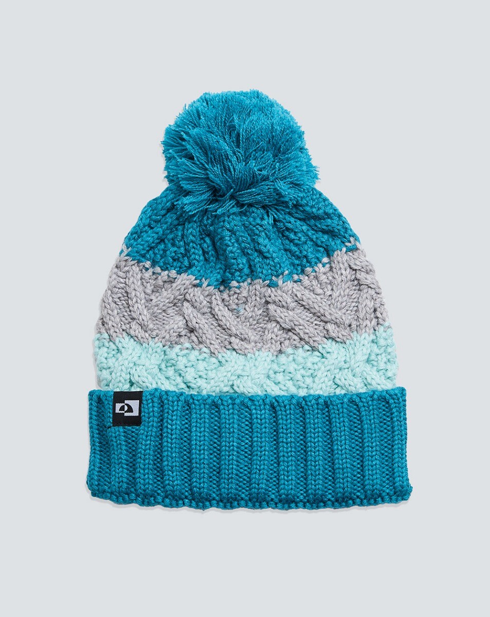 Gorro Everest Listrado - Verde Água