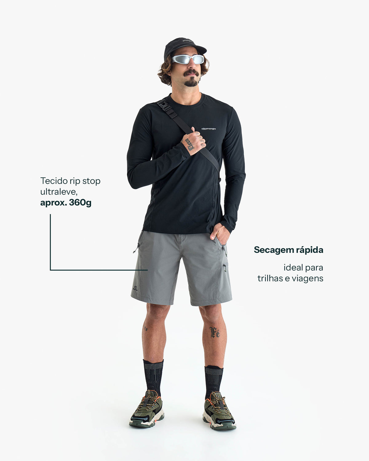 Bermuda Tech Axis Masculina - Cinza