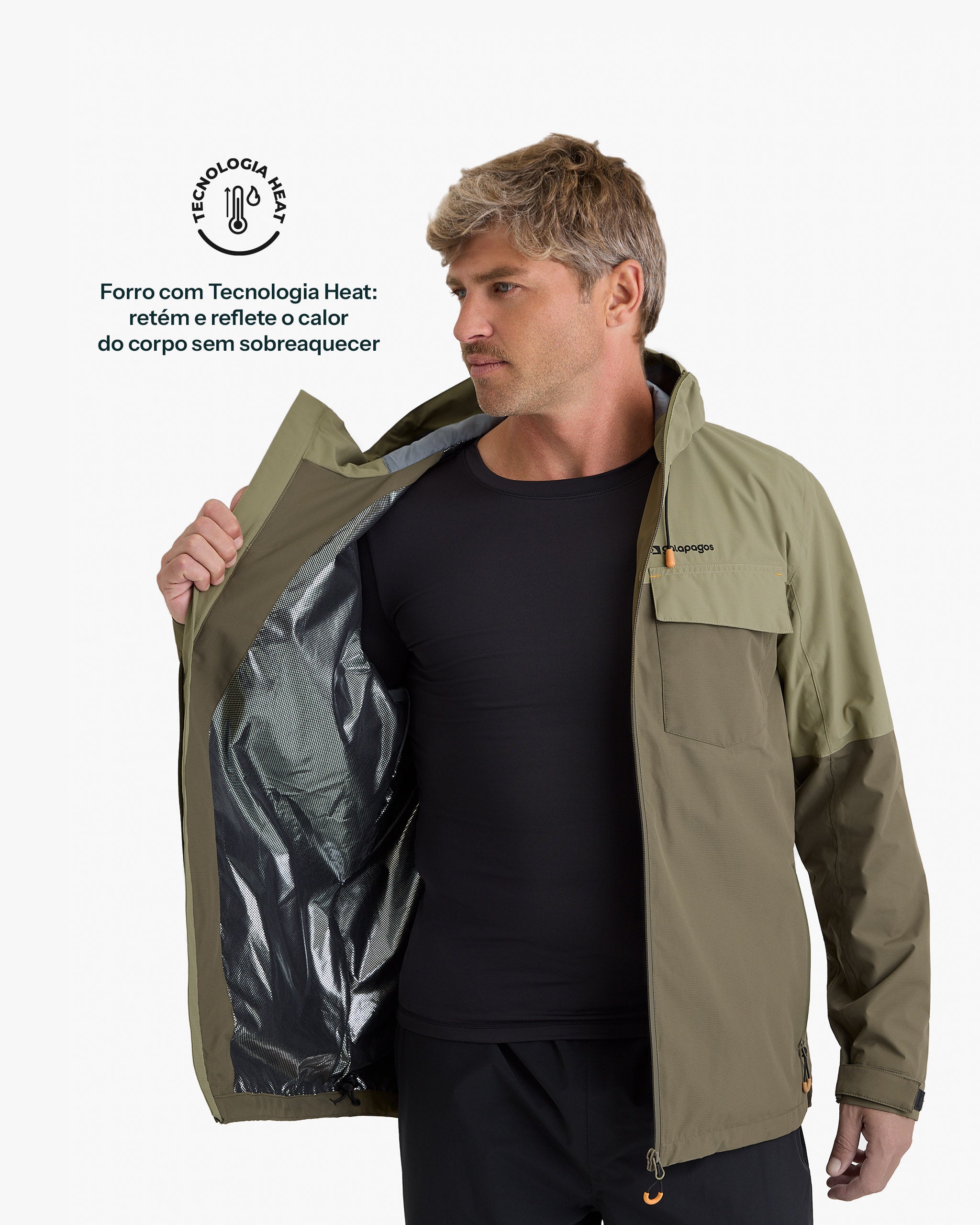 Jaqueta Impermeável Darwin Heat Masculina - Verde