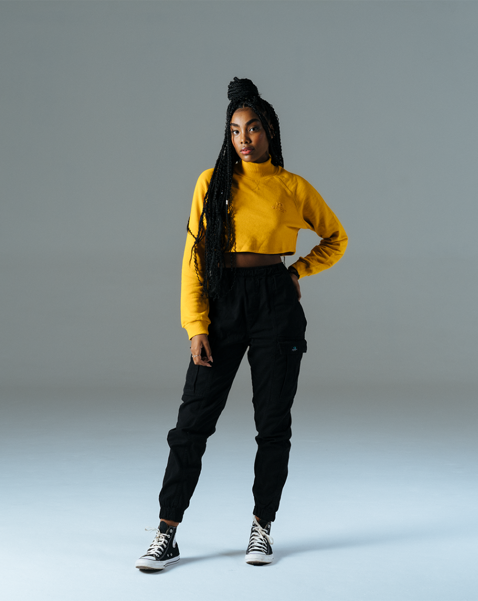 Blusão Cropped Feminino Kaia - Mostarda