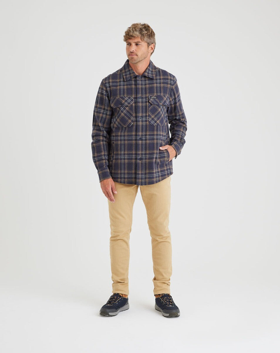 Jaqueta Overshirt Flanela Trucker Xadrez - Azul Marinho