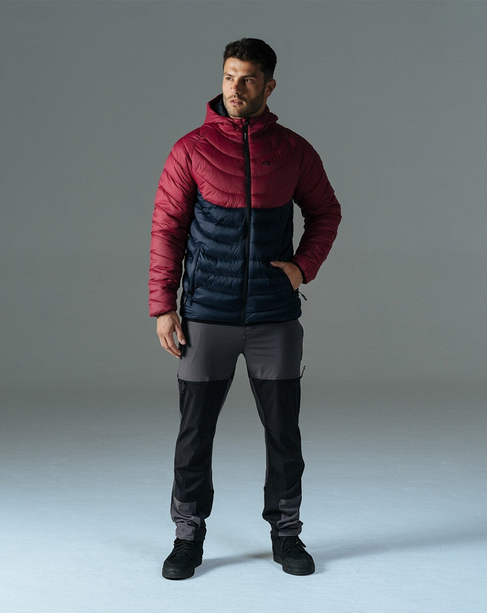 Jaqueta Puffer Fur Seal - Vinho e Azul Marinho