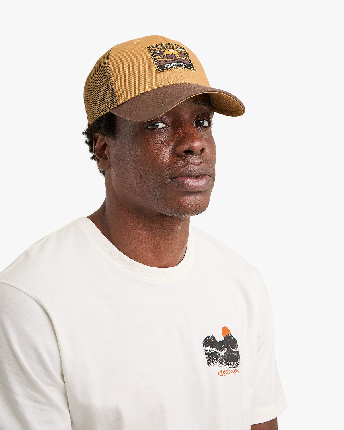Boné Trucker Camp - Ocre e Marrom
