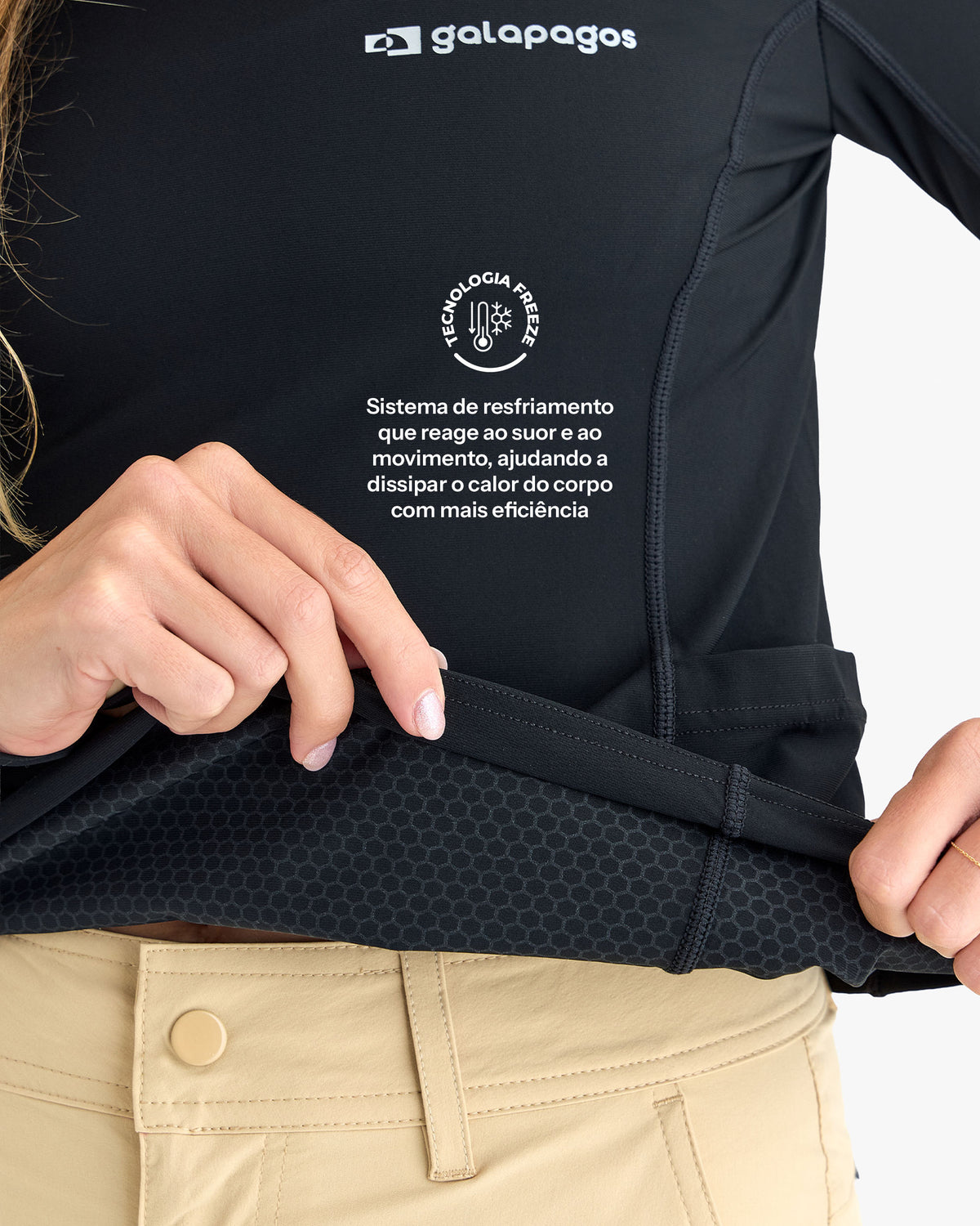 Blusa Segunda Pele Vella Freeze Feminina - Preta