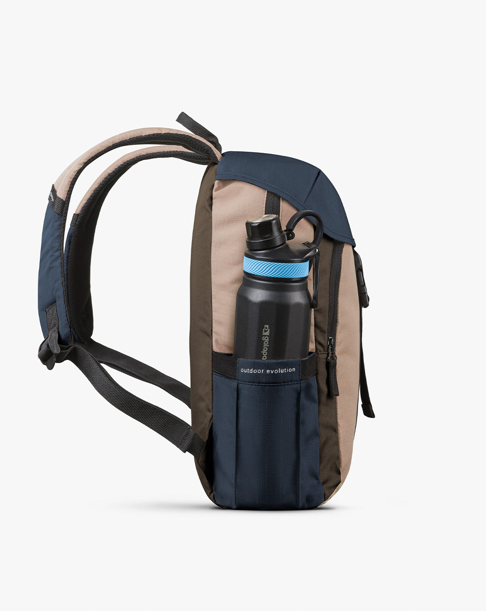 Mochila Gaivota 15L - Marrom, Marinho e Cáqui