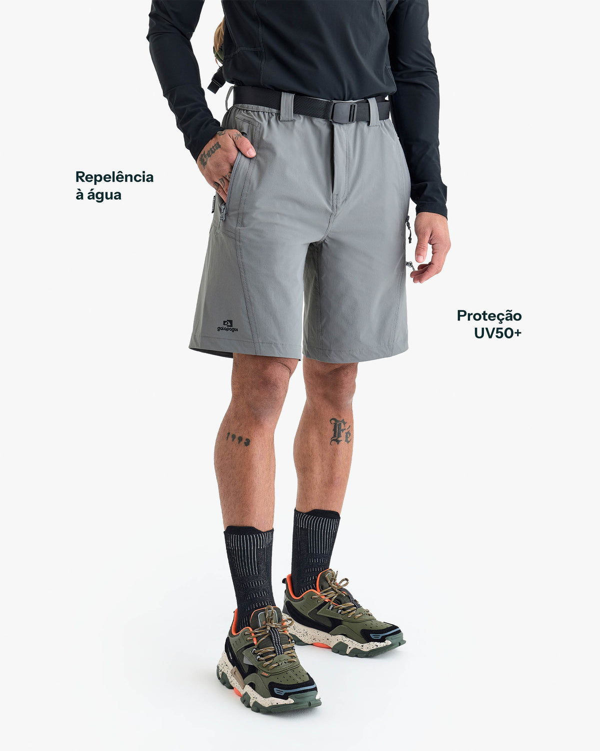 Bermuda Tech Axis Masculina - Cinza