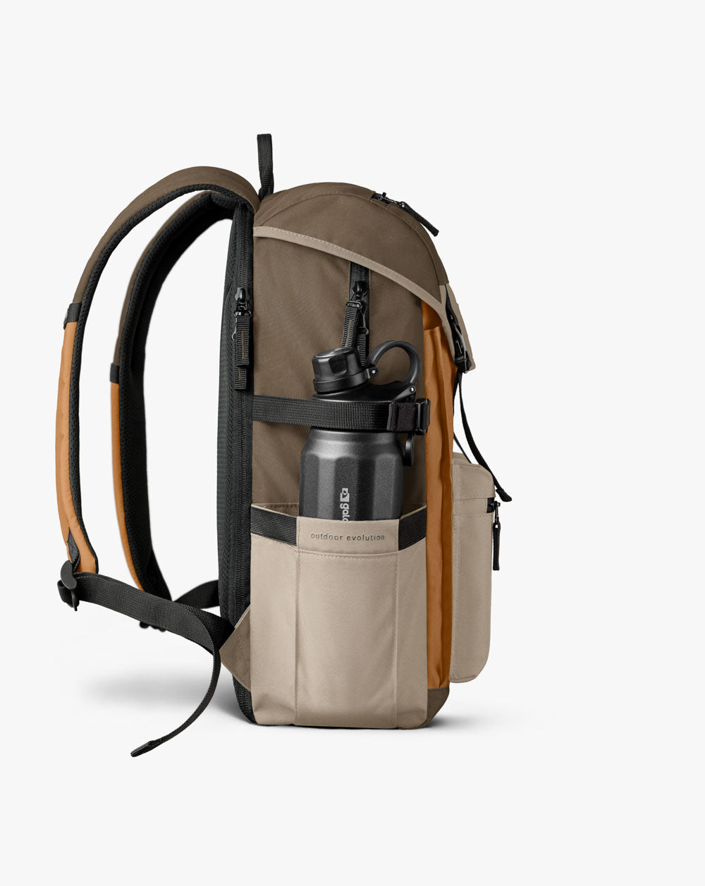 Mochila Pelican 30L - Marrom, Caramelo e Cáqui