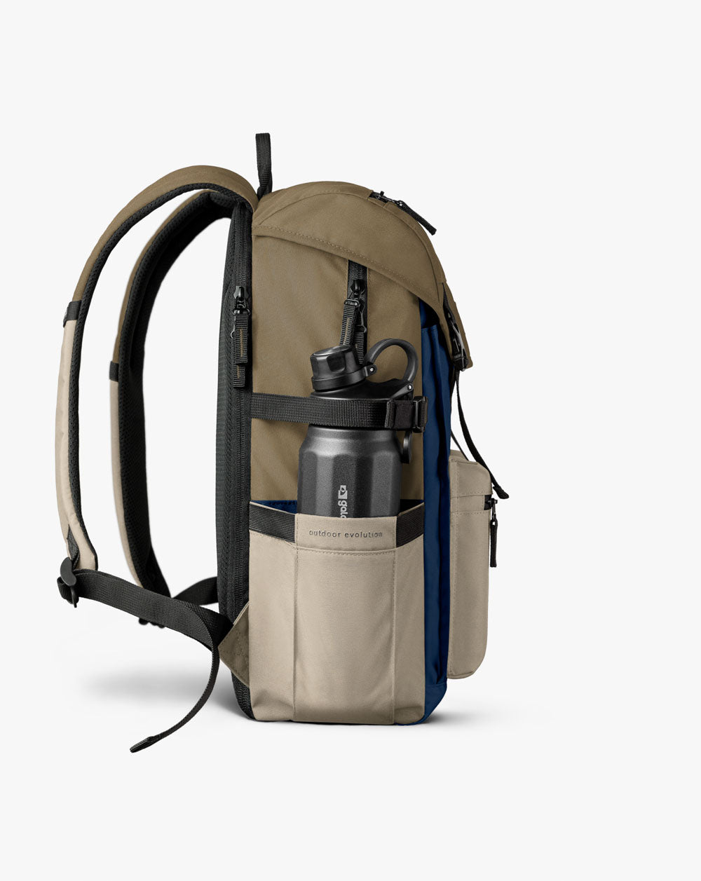 Mochila Pelican 30L - Marrom, Marinho e Cáqui