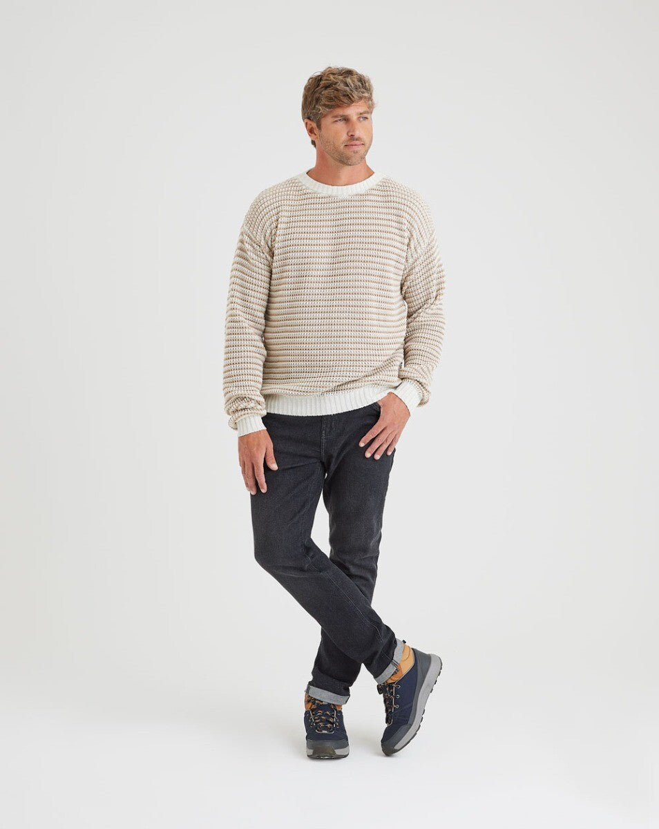 Blusão Tricot Altitude - Off White e Marrom