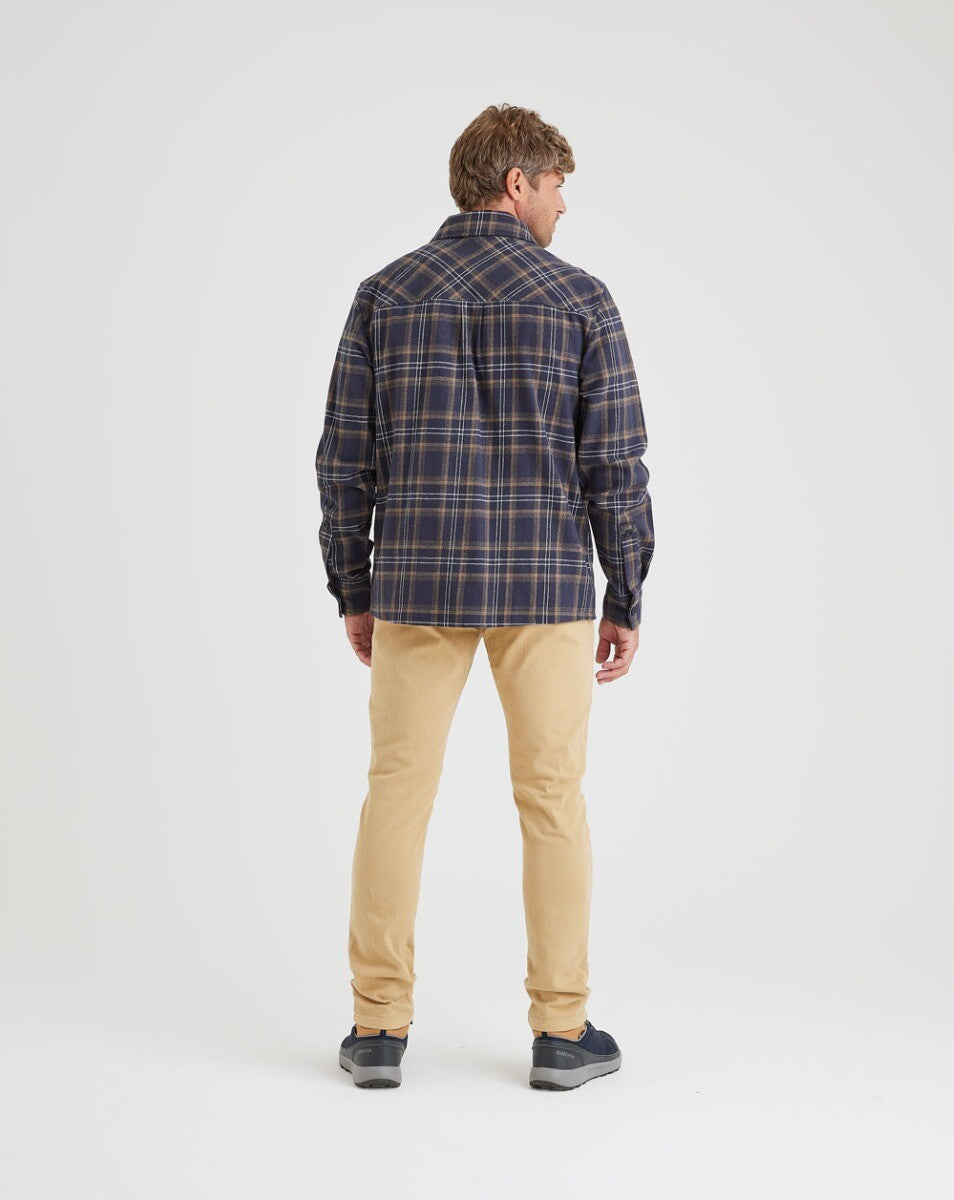 Jaqueta Overshirt Flanela Trucker Xadrez - Azul Marinho