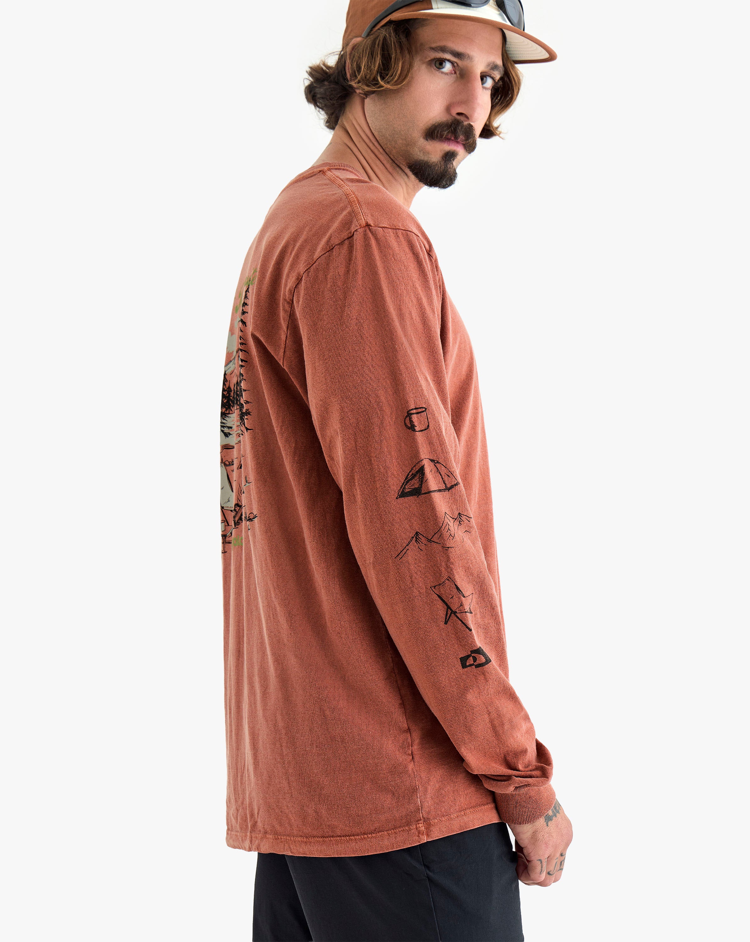 Camiseta Manga Longa Campsite All Gender - Terracota