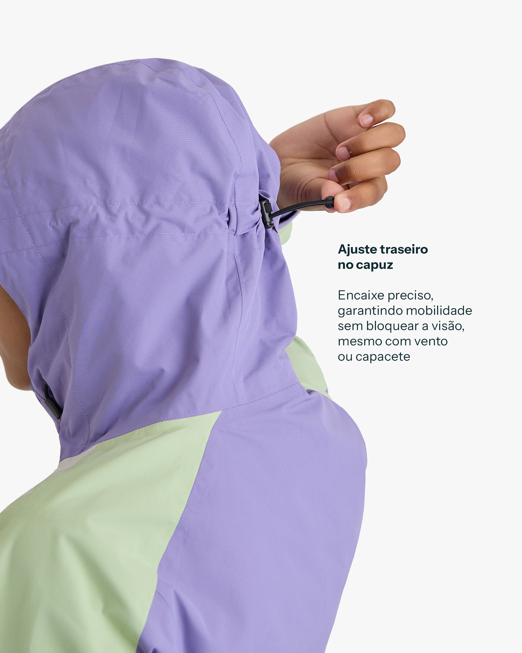 Jaqueta Impermeável Darwin Evolution Feminina - Lavanda e Verde