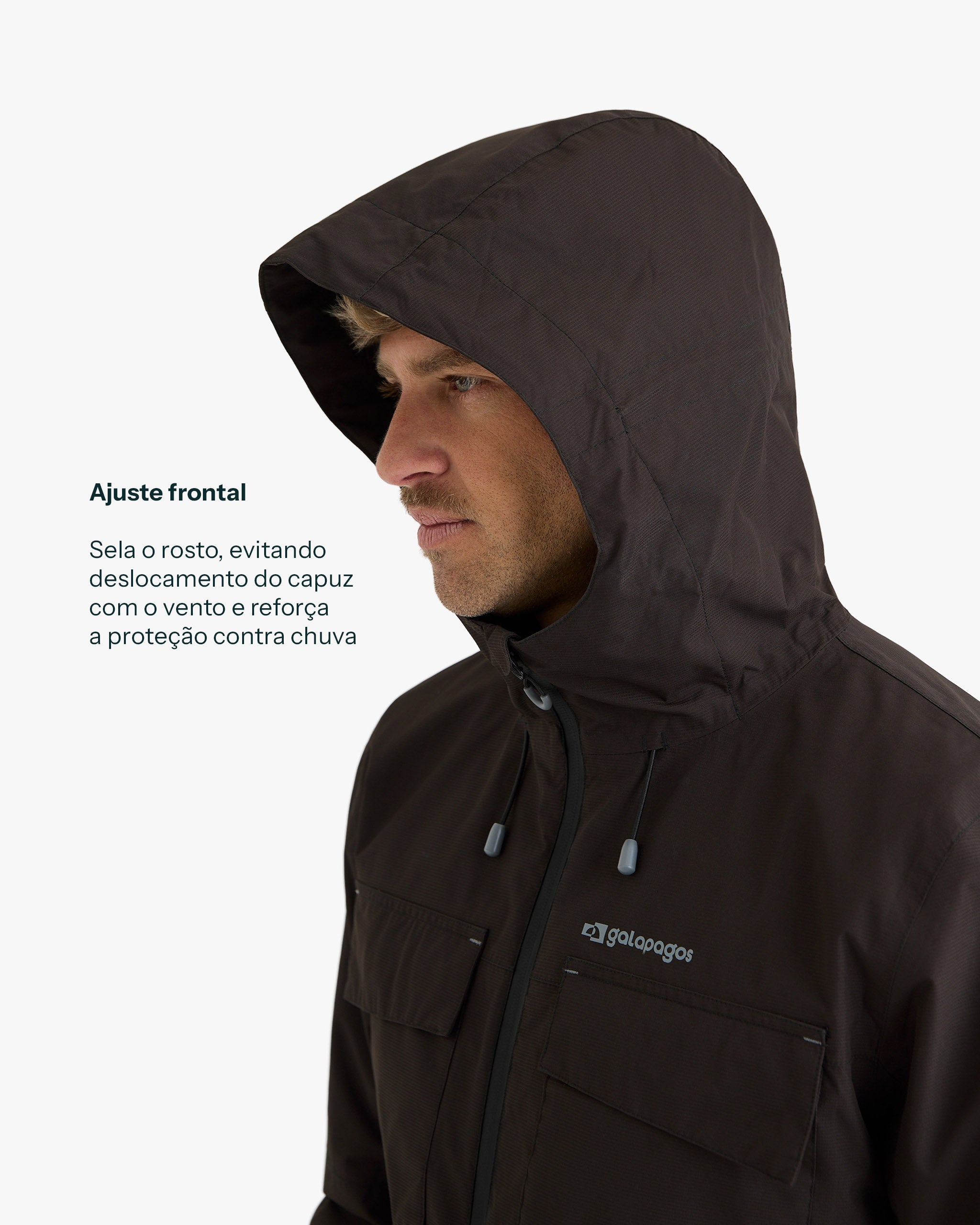 Jaqueta Impermeável Darwin Heat Masculina - Preta