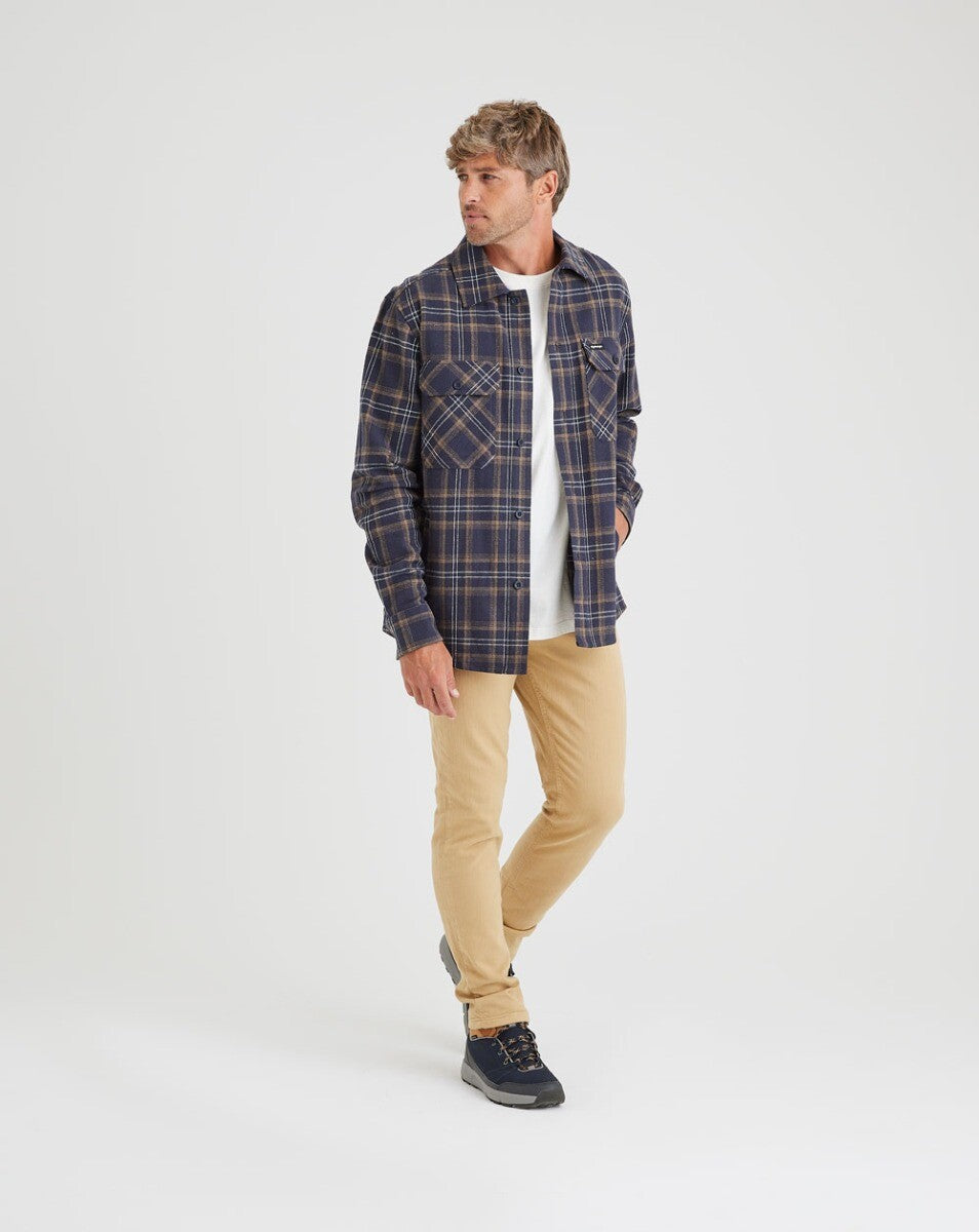 Jaqueta Overshirt Flanela Trucker Xadrez - Azul Marinho
