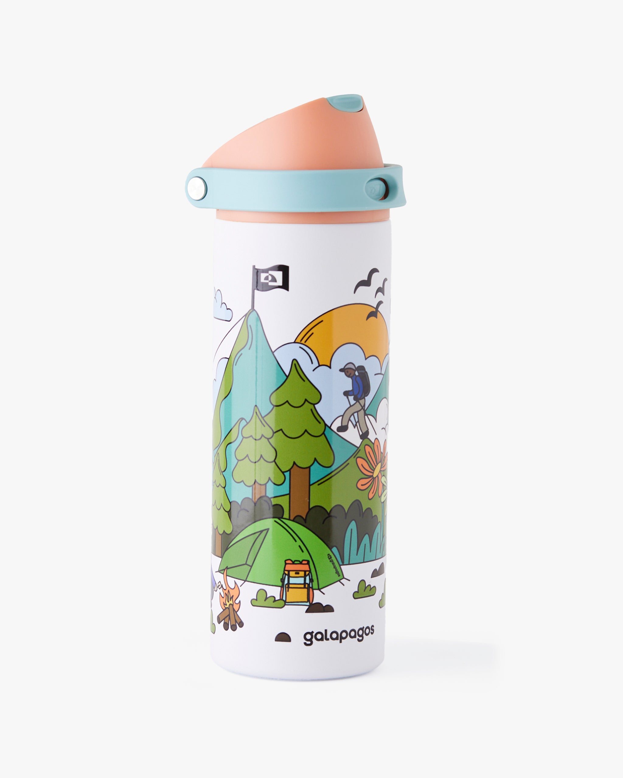 Garrafa Duo Flow Estampada Evolution 710ml - Salmão e Azul