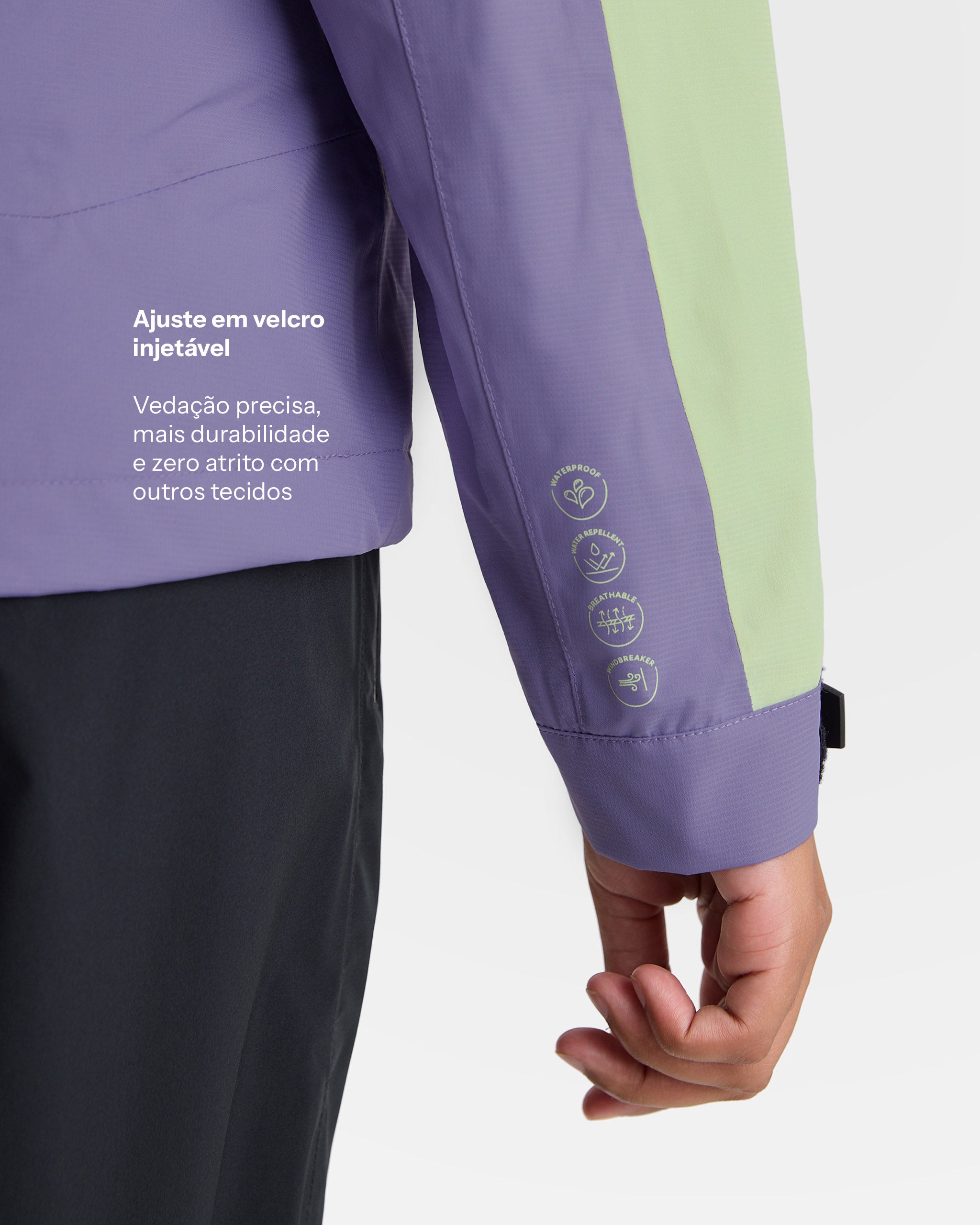 Jaqueta Impermeável Darwin Evolution 2.0 Feminina - Lavanda e Verde