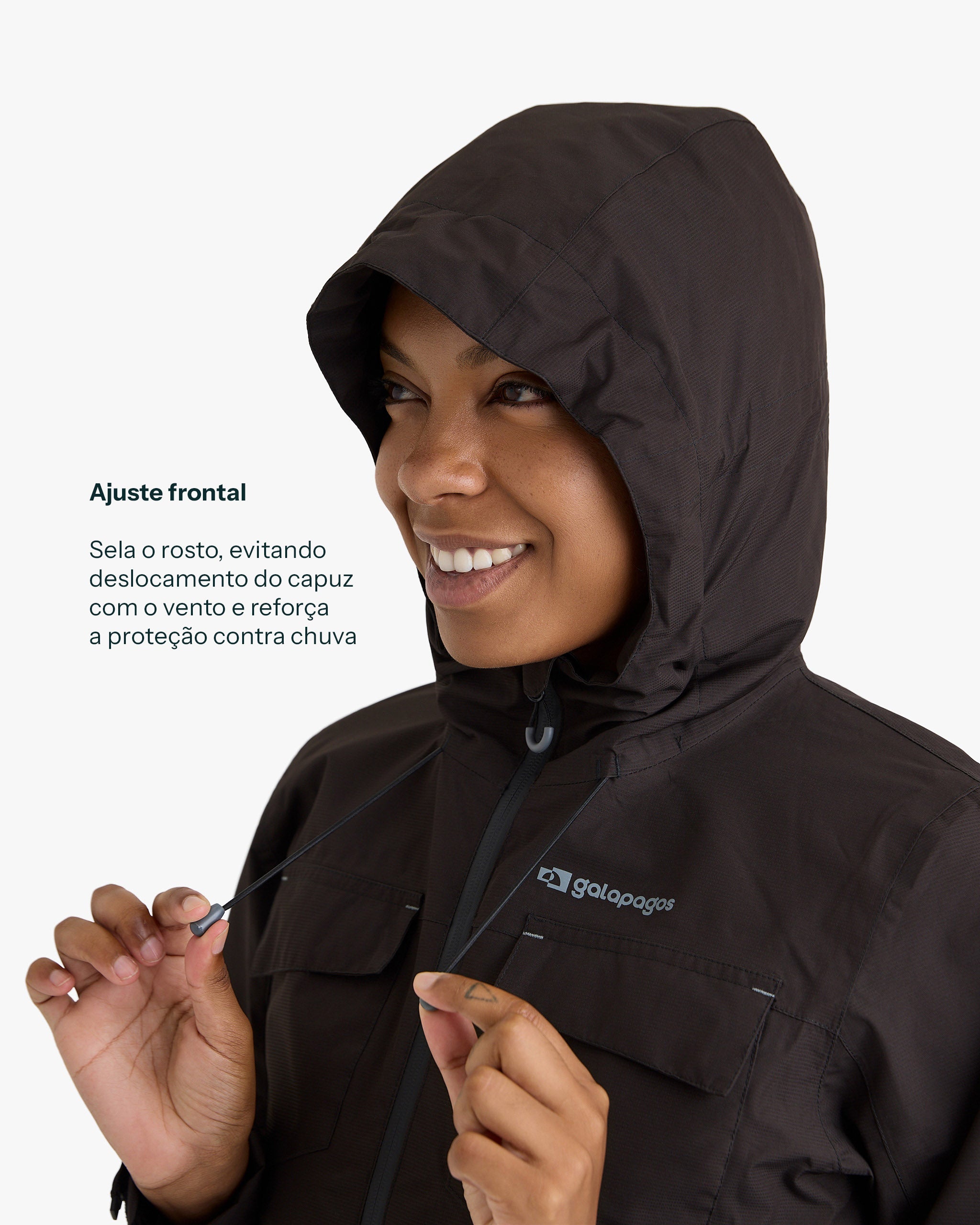 Jaqueta Impermeável Darwin Heat Feminina - Preta - Galapagos Outdoor