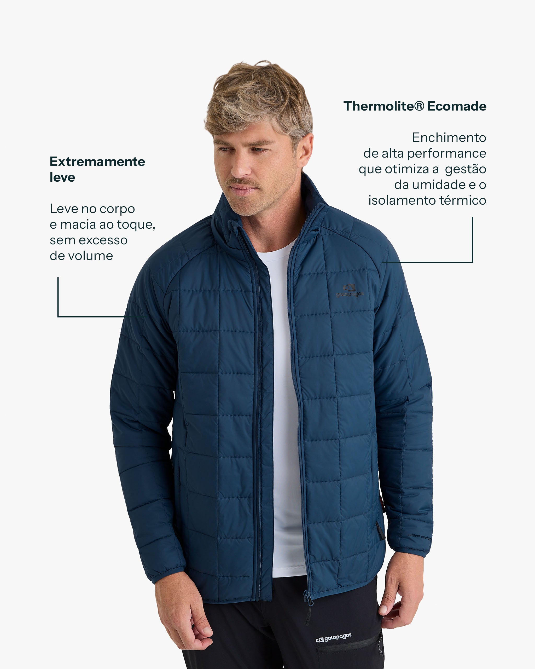 Jaqueta Puffer Ibex Thermolite Heat Masculina - Azul Marinho