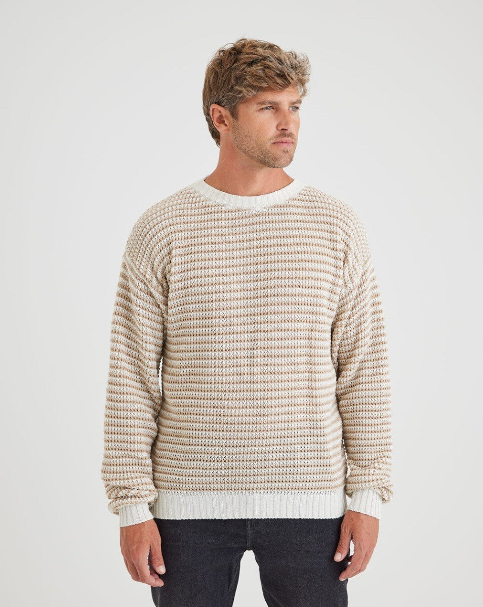 Blusão Tricot Altitude - Off White e Marrom