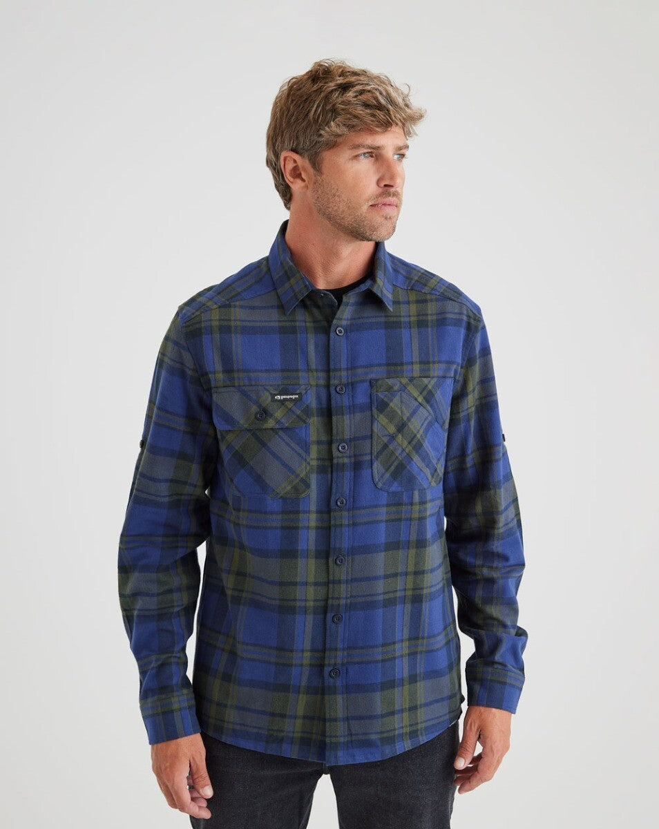 Camisa Flanela Midweight Farmer Xadrez - Azul Marinho