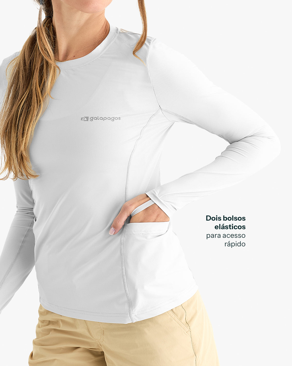 Blusa Segunda Pele Vella Freeze Feminina - Branca