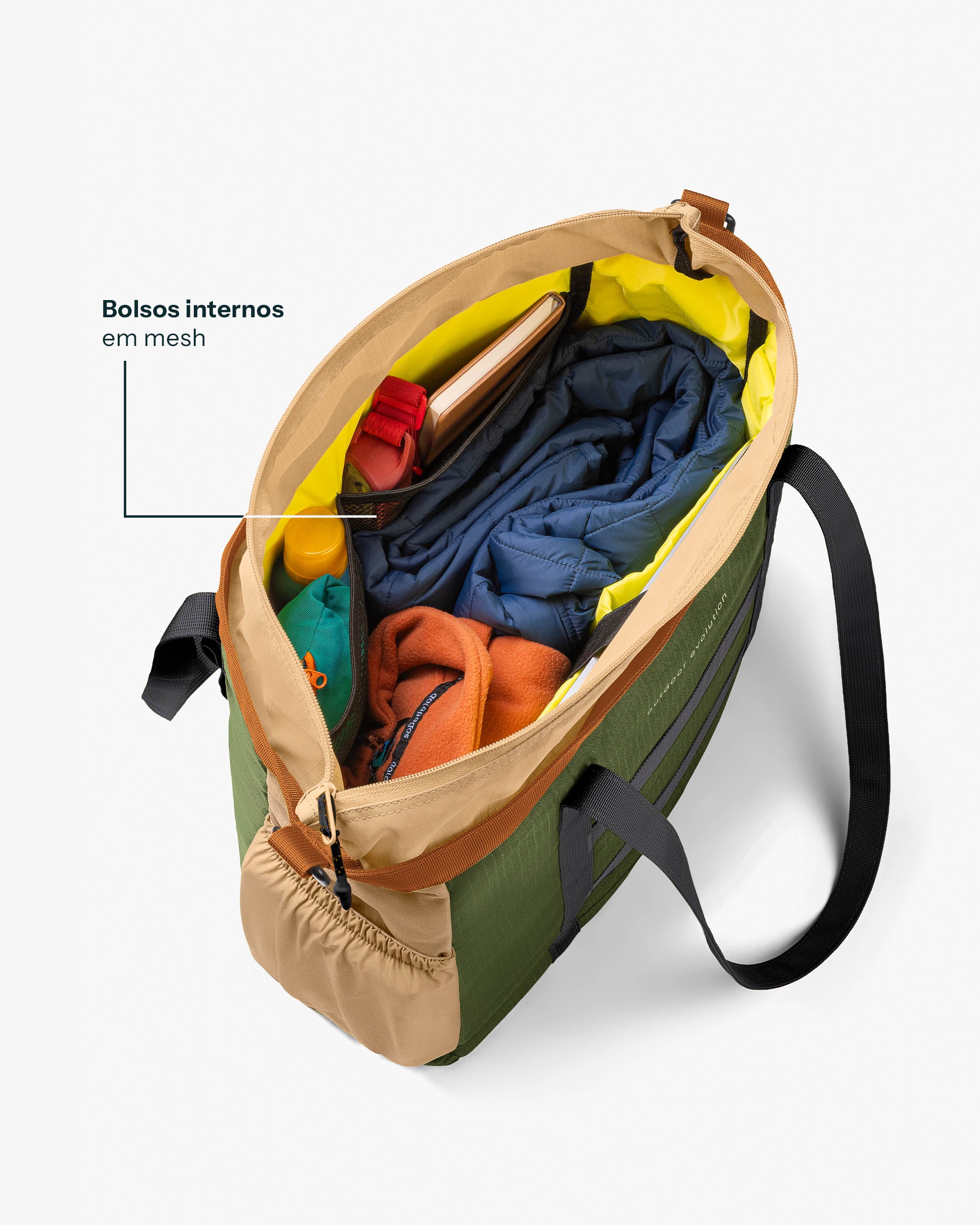 Bolsa Tote All-In Daily 21L - Verde e Cáqui