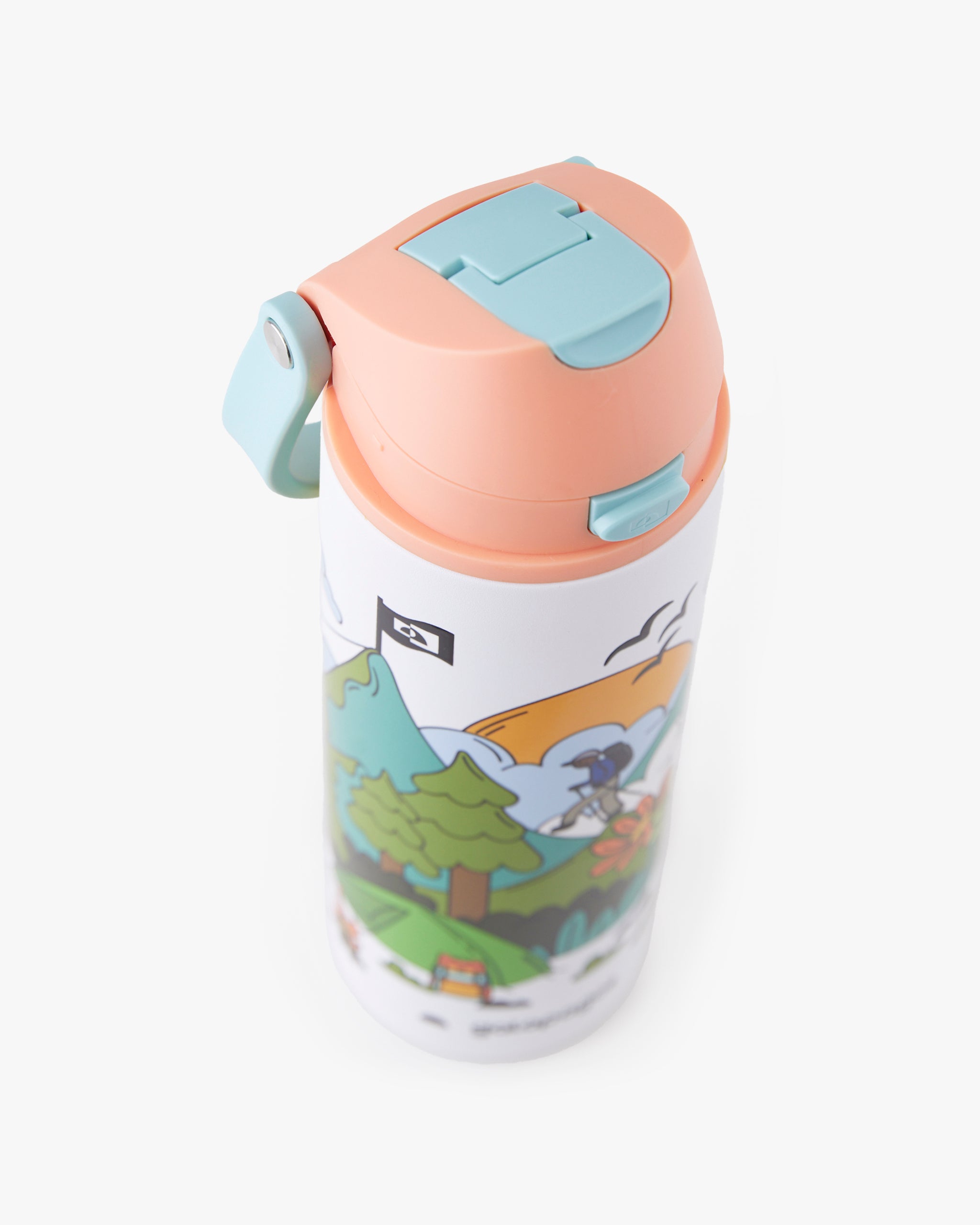 Garrafa Duo Flow Estampada Evolution 710ml - Salmão e Azul