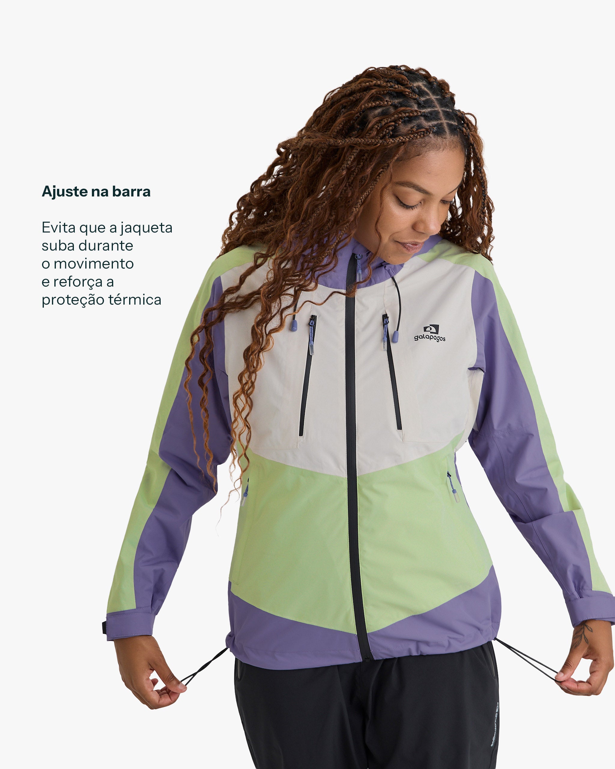 Jaqueta Impermeável Darwin Evolution 2.0 Feminina - Lavanda e Verde