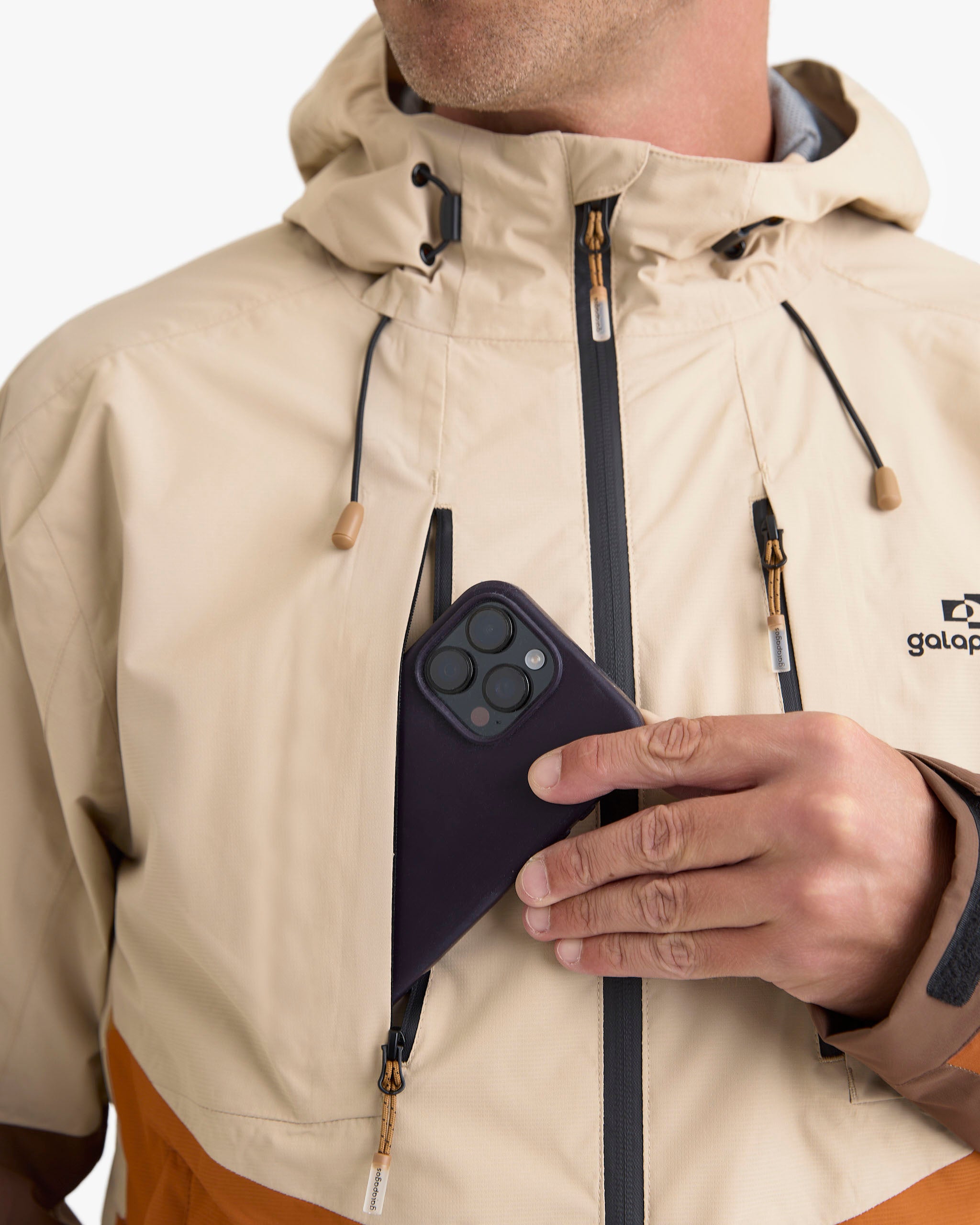 Jaqueta Impermeável Darwin Evolution Masculina - Cáqui e Ocre