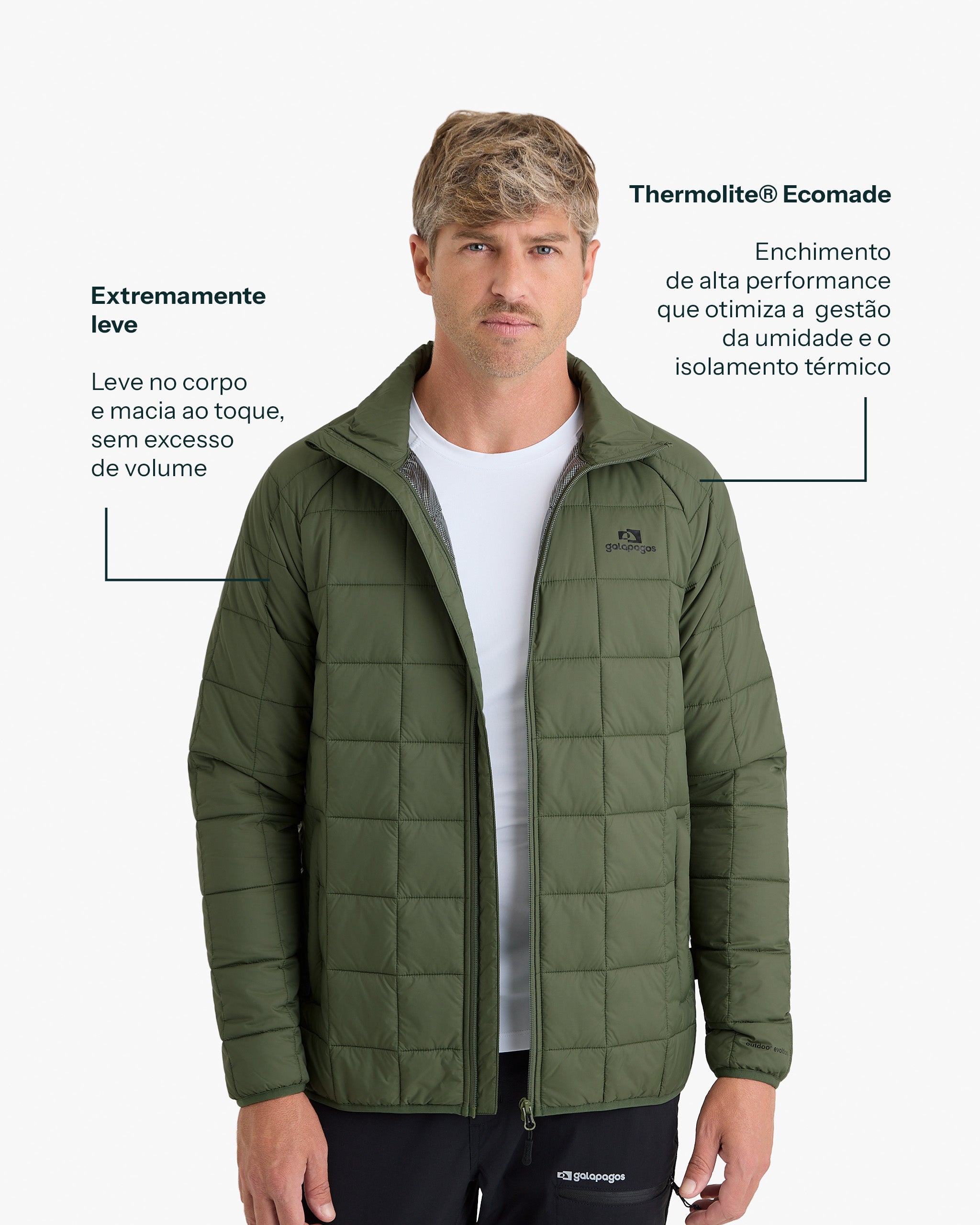 Jaqueta Puffer Ibex Thermolite Heat Masculina - Verde