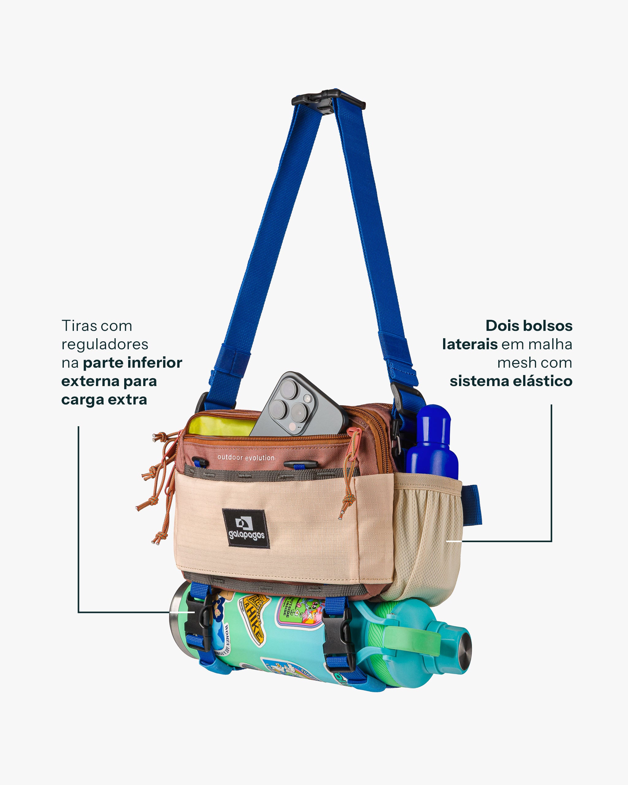 Pochete Camaleão 3L - Bege - Galapagos Outdoor