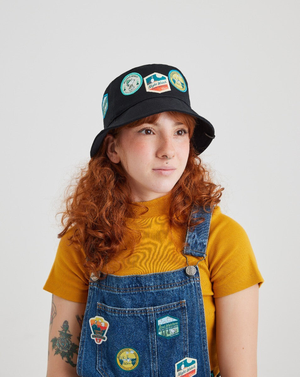 Bucket Snoopy Badges - Preto