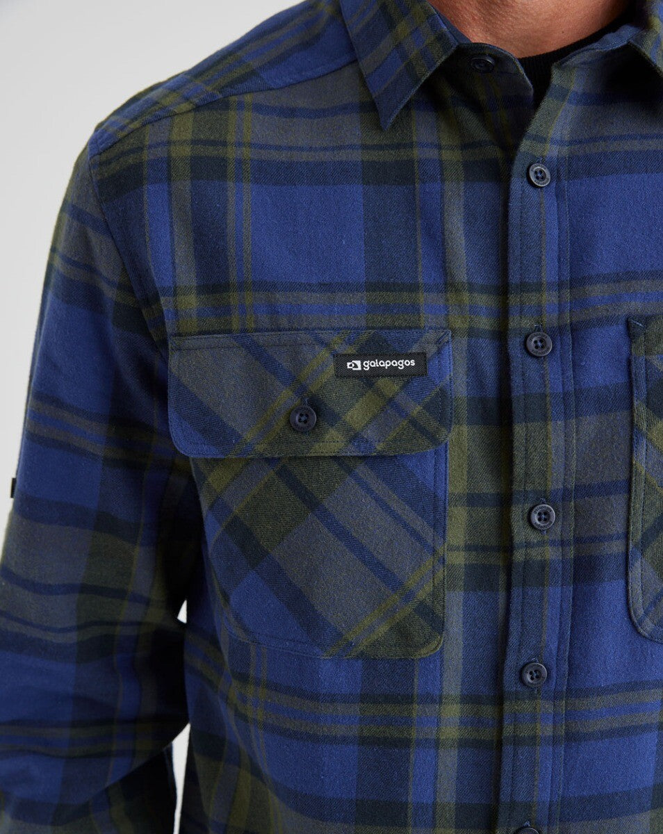 Camisa Flanela Midweight Farmer Xadrez - Azul Marinho
