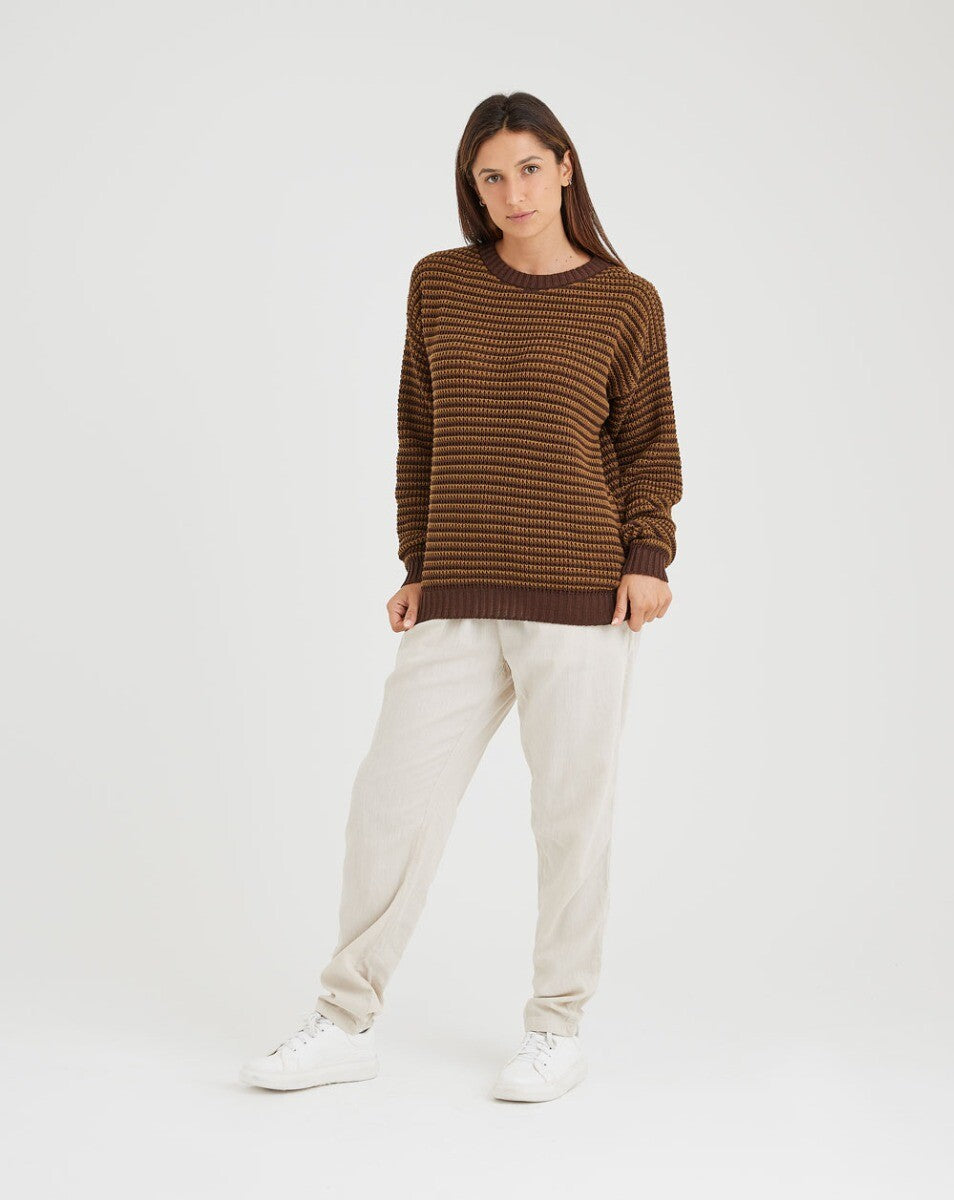 Blusão Tricot Altitude - Marrom e Ocre