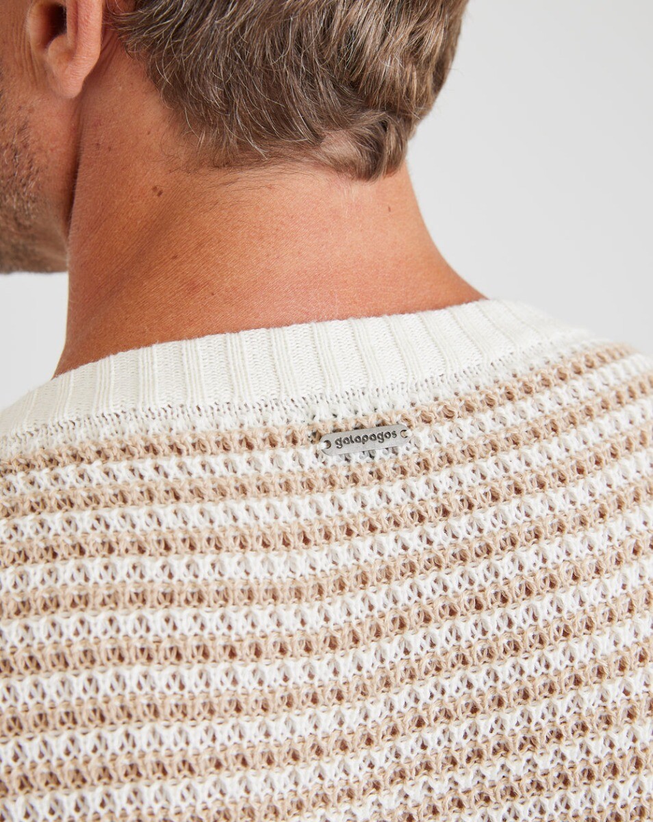 Blusão Tricot Altitude - Off White e Marrom