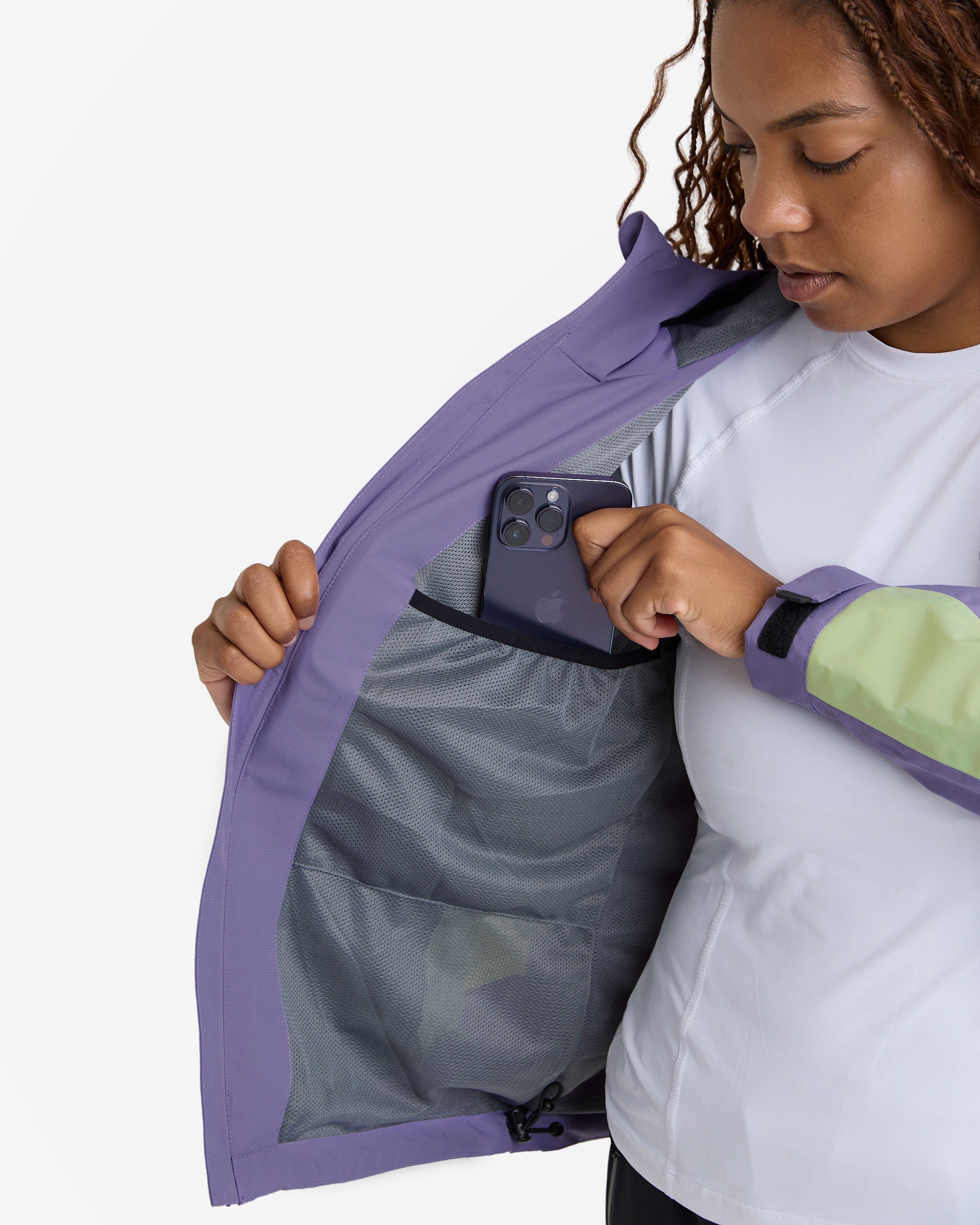 Jaqueta Impermeável Darwin Evolution 2.0 Feminina - Lavanda e Verde