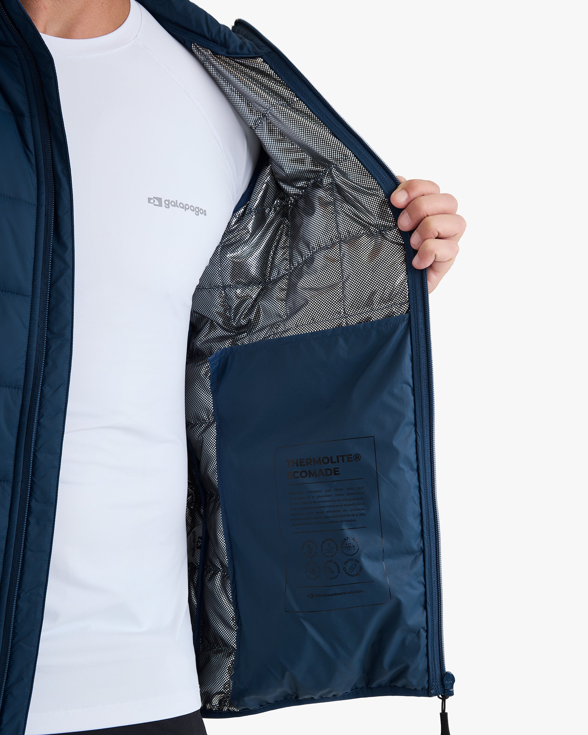 Jaqueta Puffer Ibex Thermolite Heat Masculina - Azul Marinho