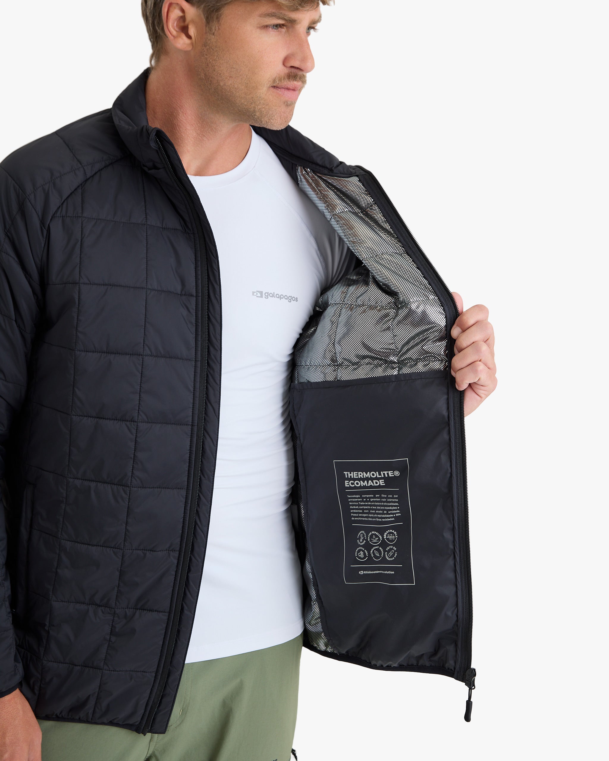 Jaqueta Puffer Ibex Thermolite Heat Masculina - Preta