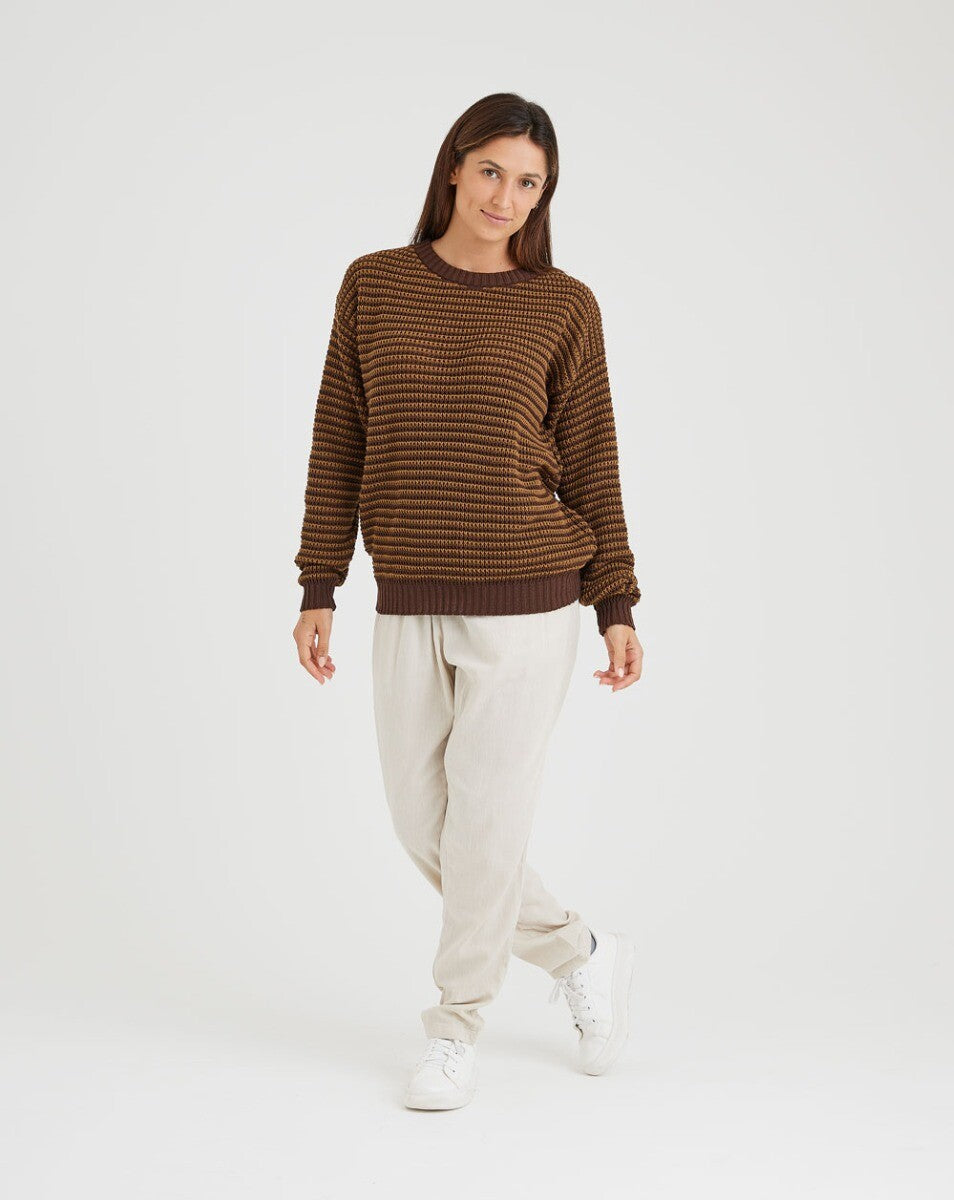 Blusão Tricot Altitude - Marrom e Ocre