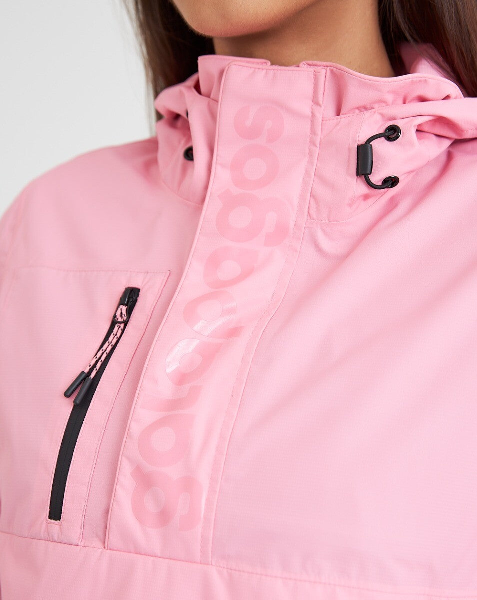 Jaqueta Anorak Impermeável Feminina Snow - Rosa e Preto