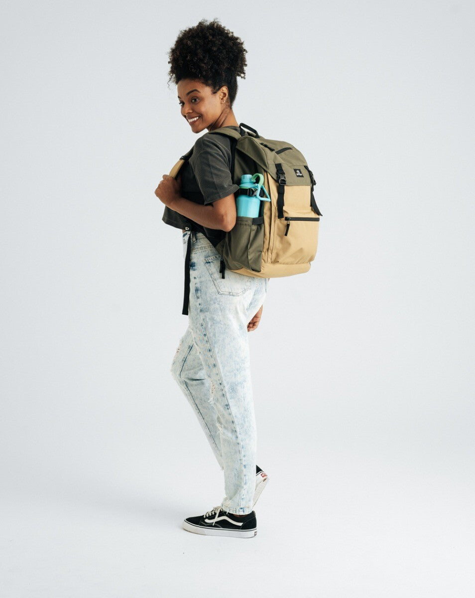 Mochila Pelican 2.0 30L - Ocre e Verde Militar